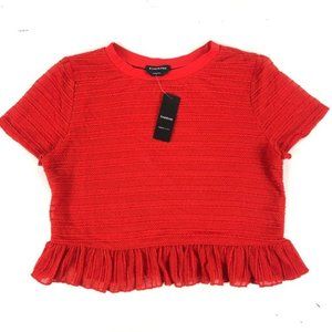 $69 Bebe Sheer Stripe Peplum Top Women's size M NW